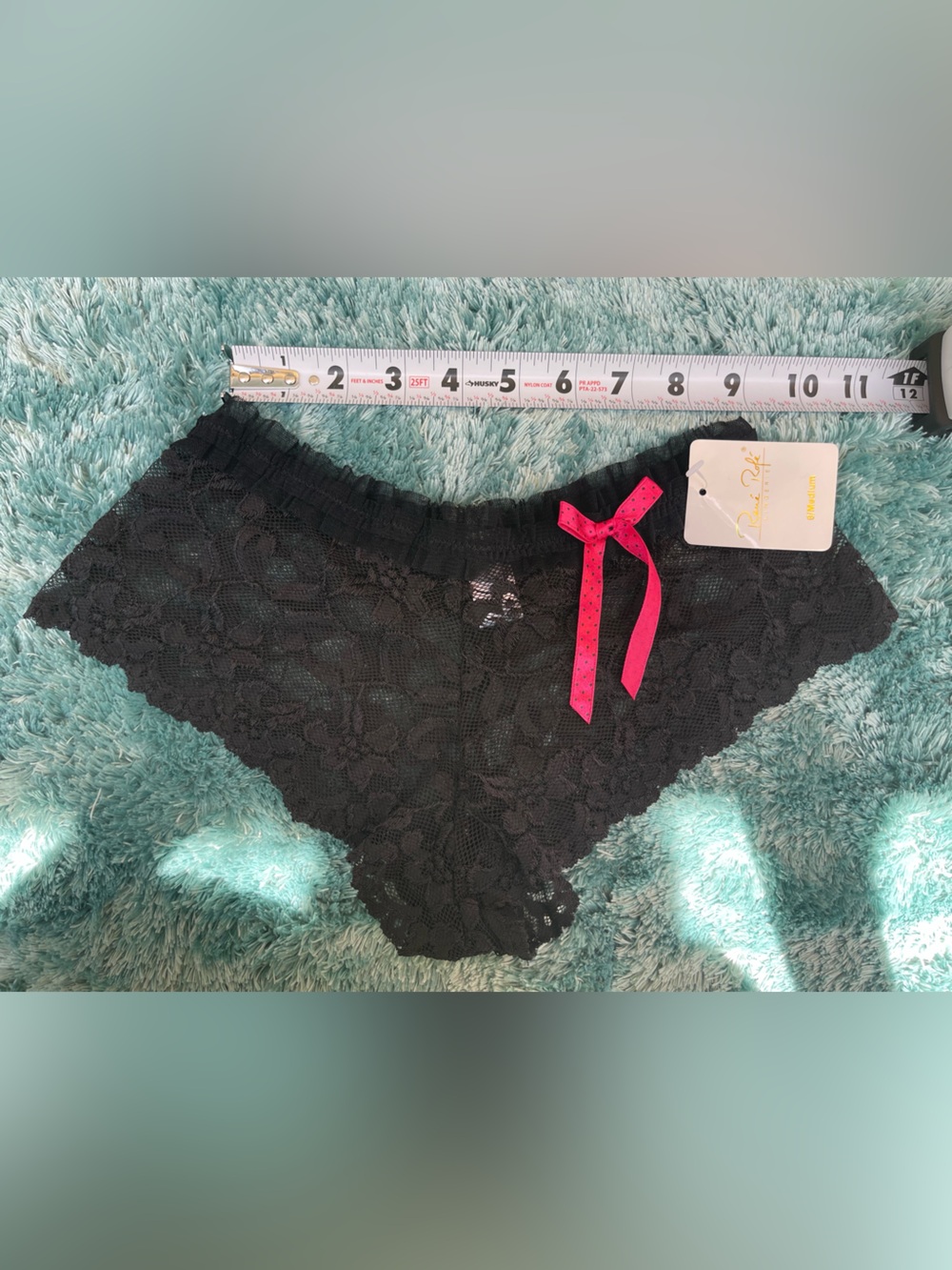 Lace underwear black panties with a pink bow 🎀 NEW WITH TAGS SIZE M